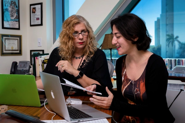 A student working on a composition