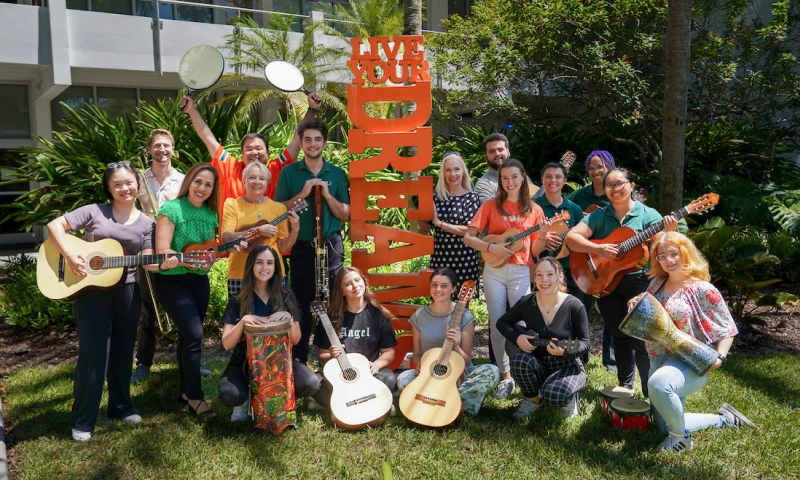 Group of students with instruments