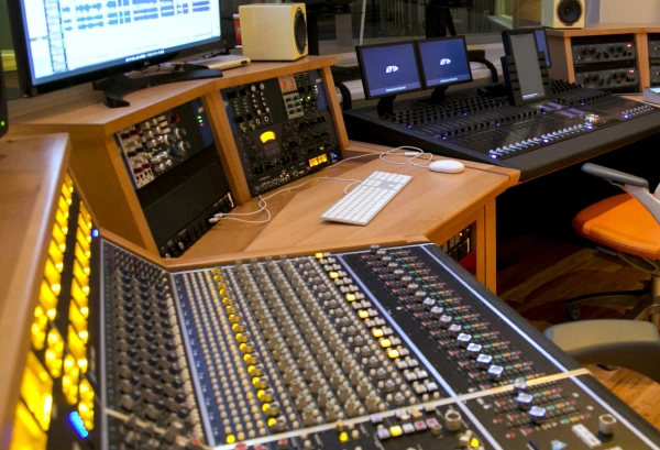 A music studio control board